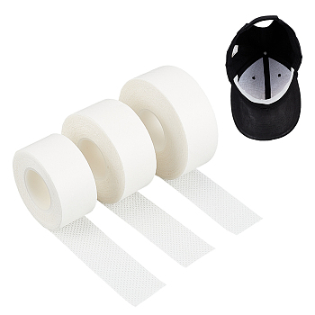 AHADEMAKER 3 Rolls 3 Style Non-Woven Fabric Disposable Sweat Pad Tapes, Collar Hat Protector, Absorbent Liners Pads, White, 25mm, 3m & 5m & 8m, 1 roll/style