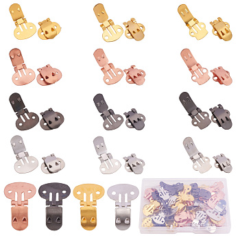 60 Pieces Iron Flat Blank Shoes Clips, for DIY Craft Detachable Shoe Buckle Clips Decorations, Mixed Color, 14~20x25~60mm