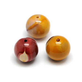Natural Mookaite Round Beads, 20mm, Hole: 2mm