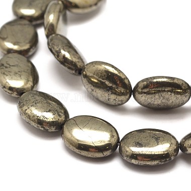 Oval Natural Pyrite Beads Strands(X-G-I126-19-14x10mm)-3