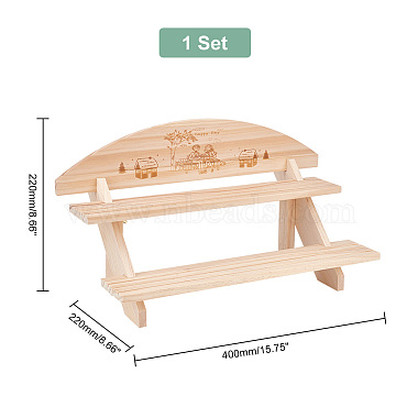 DIY 2 Tier Stair Style Wooden Plant Stand Kit(ODIS-WH0299-11B)-2
