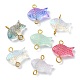 Spray Painted Transparent Glass Connector Charms(PALLOY-JF02118)-1