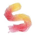 Transparent Painted Glass Beads Strands, Faceted, Rondelle, Red, 8x6.5mm, Hole: 1mm, about 60~62pcs/strand, 39~40cm(X1-DGLA-A034-T8mm-A07)
