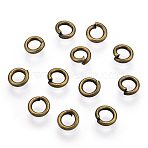 Brass Open Jump Rings, Round, Antique Bronze, 20 Gauge, 4x0.8mm, Inner Diameter: 2.4mm, about 11000pcs/500g(JRC4MM-AB)