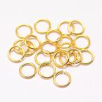 Brass Open Jump Rings, Round, Cadmium Free & Nickel Free & Lead Free, Real 18K Gold Plated, 20 Gauge, 6x0.8mm, Inner Diameter: 4.4mm, about 980pcs/100g(KK-G277-6mm-G-NR)