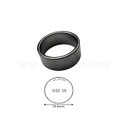 Synthetic Hematite Plain Band Rings, US Size 10(19.8mm)(BK4832-5)
