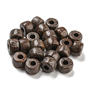 Natural Snowflake Obsidian Beads, Column, Coffee, 8~8.5x5.5~6mm, Hole: 3~3.3mm(G-G003-A08)