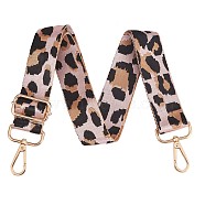 Wide Polyester Purse Straps, Replacement Adjustable Shoulder Straps, Retro Removable Bag Belt, with Swivel Clasp, for Handbag Crossbody Bags Canvas Bag, Leopard Print Pattern, 72x~129x3.8cm(JX143A)