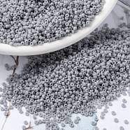 MIYUKI Round Rocailles Beads, Japanese Seed Beads, 15/0, (RR498) Opaque Cement Gray, 15/0, 1.5mm, Hole: 0.7mm, about 5555pcs/10g(X-SEED-G009-RR0498)