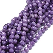 Natural Lilac Jade Beads Strands, Round, 8~8.5mm, Hole: 1mm, about 46~49pcs/strand, 15.55 inch(39.5cm)(G-O201A-05B)