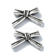 Tibetan Style Alloy Beads, Bowknot, Antique Silver, 11x17.5x4.5mm, Hole: 1.8mm, about 324pcs/500g(TIBEB-F065-07AS-09)