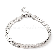 304 Stainless Steel Curb Chain Bracelet, Stainless Steel Color, 6-3/4 inch(17.3cm)(BJEW-K226-01B-P)