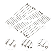 150Pcs 304 Stainless Steel Ball Head Pins & Flat Head Pins & Eye Pin, Stainless Steel Color, 21x0.7mm(STAS-CJ0001-176)