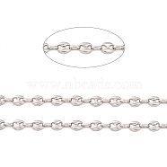 304 Stainless Steel Coffee Bean Chain, Unwelded, Stainless Steel Color, Link: 9.5x7x2.5mm and 7x4.5x2mm(CHS-F017-07B-P)