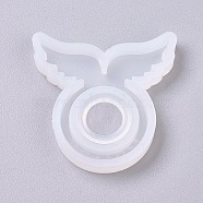 Ring Silicone Molds, Resin Casting Molds, For UV Resin, Epoxy Resin Jewelry Making, Wing, White, Ring Size: Size 6, 16mm, 33x34x5mm(DIY-WH0148-72A)