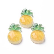 Transparent Epoxy Resin Cabochons, Faceted, Pineapple, Gold, 23.5x16x7mm(CRES-S365-10)