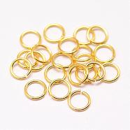 Brass Jump Rings, Open Jump Rings, Cadmium Free & Nickel Free & Lead Free, Real 18K Gold Plated, 20 Gauge, 6x0.8mm, Inner Diameter: 4.4mm, about 980pcs/100g(KK-G277-6mm-G-NR)