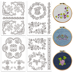 4 Sheets 11.6x8.2 Inch Stick and Stitch Embroidery Patterns, Non-woven Fabrics Water Soluble Embroidery Stabilizers, Garland, 297x210mmm(DIY-WH0455-161)