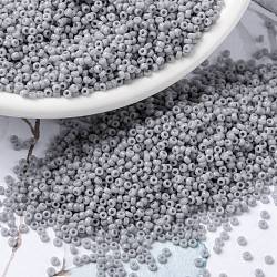 MIYUKI Round Rocailles Beads, Japanese Seed Beads, 15/0, (RR498) Opaque Cement Gray, 15/0, 1.5mm, Hole: 0.7mm, about 5555pcs/10g(X-SEED-G009-RR0498)