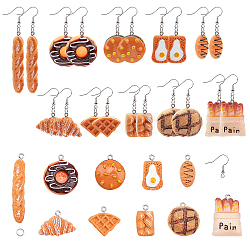 DIY Food Theme Earring Making Kits, with Imitation Food Resin Pendants, Brass Earring Hooks, Iron Jump Rings, Mixed Color, Pendants: 20pcs/box(DIY-SC0001-23P)