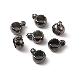 CCB Plastic Tube Bails, Rondelle Loop Bail Beads, Gunmetal, 12.5x8.5x5mm, Hole: 1.5mm, Inner Diameter: 5mm(FIND-WH0038-90B)