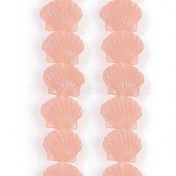 Synthetic Coral Dyed Carved Beads Strands, Shell Shape, Misty Rose, 11~11.5x9x6.5mm, Hole: 1mm, about 30pcs/strand, 10.71''(27.2cm)(CORA-K009-05A-06)