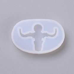 Silicone Molds, Resin Casting Molds, For UV Resin, Epoxy Resin Jewelry Making, Man Of Unusual Strength, White, 36x56x8mm(DIY-G009-13)