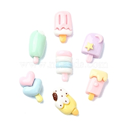 Macaron Color Opaque Resin Imitation Food Decoden Cabochons, Ice Cream, Mixed Color, 16x8x5.5mm(CRES-Q221-03A)