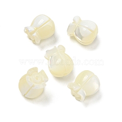 Natural Trochid Shell/Trochus Beads, Flower, Light Yellow, 9x8mm, Hole: 0.8mm(BSHE-NH0001-01)