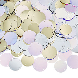 120G 6 Style Sew on Paillette Multi-Strand Links, Flat Round Shape PVC Plastic Sequin Pieces, with Holes for Costume Evening Dresses Clothing Wedding Dress Decoration, Mixed Color, 25~29x0.25mm, Hole: 1.4~1.6mm, 20g/style(KY-OC0001-19)
