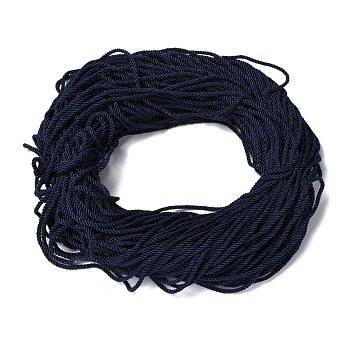 Polyester Cord, Twisted Cord, Prussian Blue, 5mm, about 97~100m/bundle