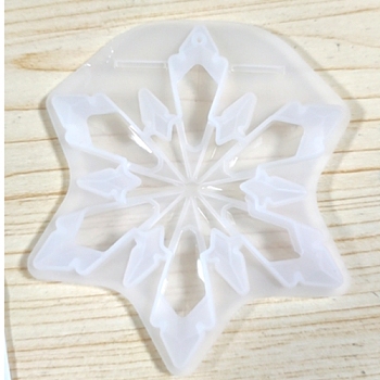Christmas Snowflake Silicone Pendant Molds, Resin Casting Molds, For UV Resin, Epoxy Resin Jewelry Making, White, 108x93x12mm, Inner Diameter: 78x68mm