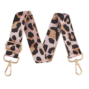 Wide Polyester Purse Straps, Replacement Adjustable Shoulder Straps, Retro Removable Bag Belt, with Swivel Clasp, for Handbag Crossbody Bags Canvas Bag, Leopard Print Pattern, 72x~129x3.8cm