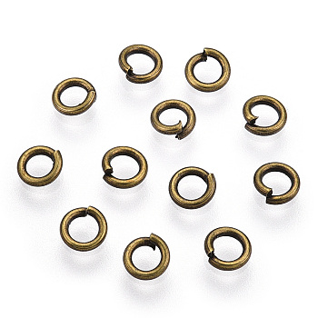 Brass Jump Rings, Open Jump Rings, Antique Bronze, 20 Gauge, 4x0.8mm, Inner Diameter: 2.4mm, about 11000pcs/500g
