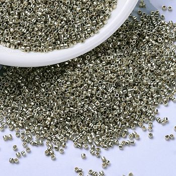 MIYUKI Delica Beads, Cylinder, Japanese Seed Beads, 11/0, (DB1851) Duracoat Galvanized Light Pewter, 1.3x1.6mm, Hole: 0.8mm, about 20000pcs/bag, 100g/bag