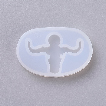 Silicone Molds, Resin Casting Molds, For UV Resin, Epoxy Resin Jewelry Making, Man Of Unusual Strength, White, 36x56x8mm