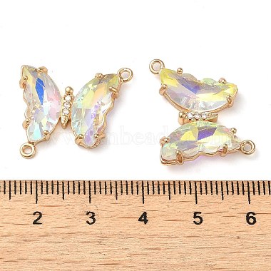 Brass Pave Faceted Glass Connector Charms(FIND-Z020-04P)-3