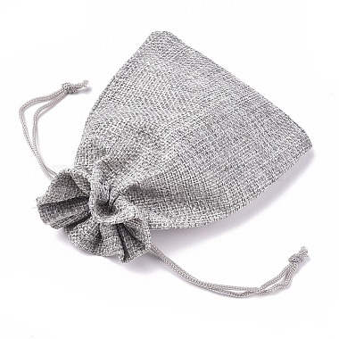 Polyester Imitation Burlap Packing Pouches Drawstring Bags(X-ABAG-R004-14x10cm-11)-2