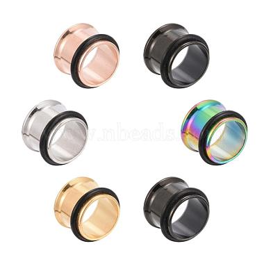 12Pcs 6 Colors 316 Surgical Stainless Steel Screw Ear Gauges Flesh Tunnels Plugs(STAS-YW0001-16B)-5