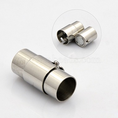Column 304 Stainless Steel Locking Tube Magnetic Clasps(STAS-N014-25-4mm)-2