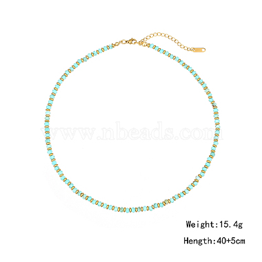 Женские ожерелья из синтетических бирюзовых бусин(LM9540-2)-2