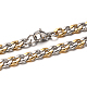 304 Stainless Steel Cuban Link Chain Necklaces & Bracelets Jewelry Sets(SJEW-I081-04-6mm)-3
