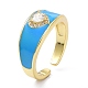 Heart Clear Cubic Zirconia Wide Band Ring for Girl Women(ZIRC-C025-48G)-4