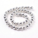 Brins de perles de pierre de lave naturelle galvanisées(G-E429-01-8mm)-2