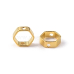 Brass Bead Frames, Hexagon, Golden, 6x7x2mm, Hole: 0.9mm, 20pcs/bag(FIND-WH0110-332G)