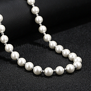 Stainless Steel Imitation Pearl Necklaces for Unisex(MW3502)