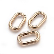 Zinc Alloy Key Clasps, Spring Gate Rings, Oval Rings, Light Gold, 34.5x21x5mm, Inner Diameter: 25x11.5mm(PALLOY-WH0056-02LG)