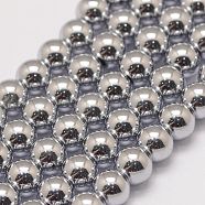 Grade AA Magnetic Synthetic Hematite Bead Strands, Round, 6mm, Hole: 1.5mm, about 73pcs/strand, 16 inch(G-P258-05-6mm)