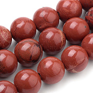 Natural Red Jasper Beads Strands, Round, 10mm, Hole: 1mm, about 40pcs/strand, 15.7 inch(G-S259-29-10mm)