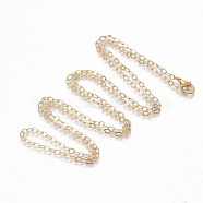 Brass Cable Chain Necklace Making, with Lobster Claw Clasps, Light Gold, 32 inch(81.5cm)(MAK-T006-05KC)